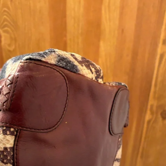 Cole Haan Brown and Tan Snakeskin Shoulder Bag - Picture 5 of 6